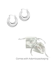 Adornia Silver Domed Hoop Earrings
