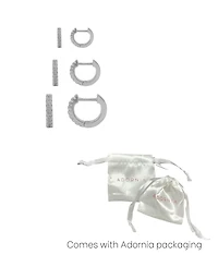 Adornia Silver Huggie Hoop Earrings Pack