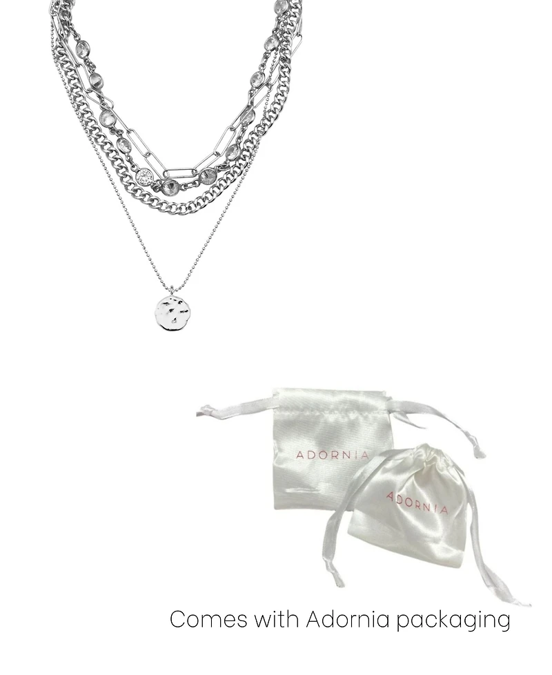 Adornia Silver Messy Layered Necklace