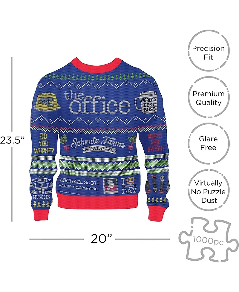 The Office Ugly Christmas Sweater Shaped 1000 Piece Jigsaw Puzzle