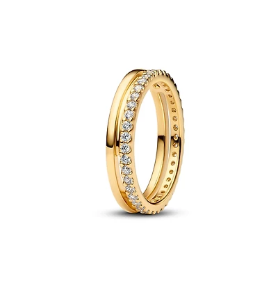 Pandora Double Band 14K Gold-Plated Ring