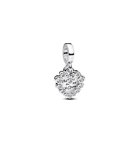 Pandora Sparkling Heart Double Dangle Sterling Silver Charms