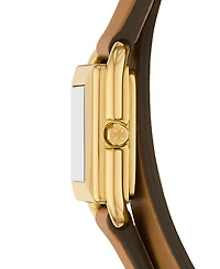 Tory Burch Women's The Kira Brown Leather Wrap Strap Watch 18mm