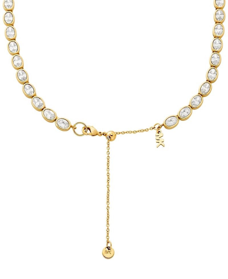 Michael Kors 14K Gold-Plated Brass Bezel-Set Necklace