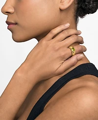 Michael Kors 14K Gold-Plated Brass Oval Stone Ring