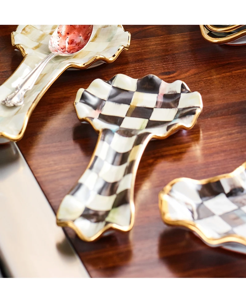 Mackenzie-Childs Courtly Check Ceramic Spoon Rest