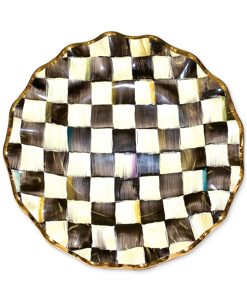 Mackenzie-Childs Courtly Check Ceramic Fluted Dinner Plate