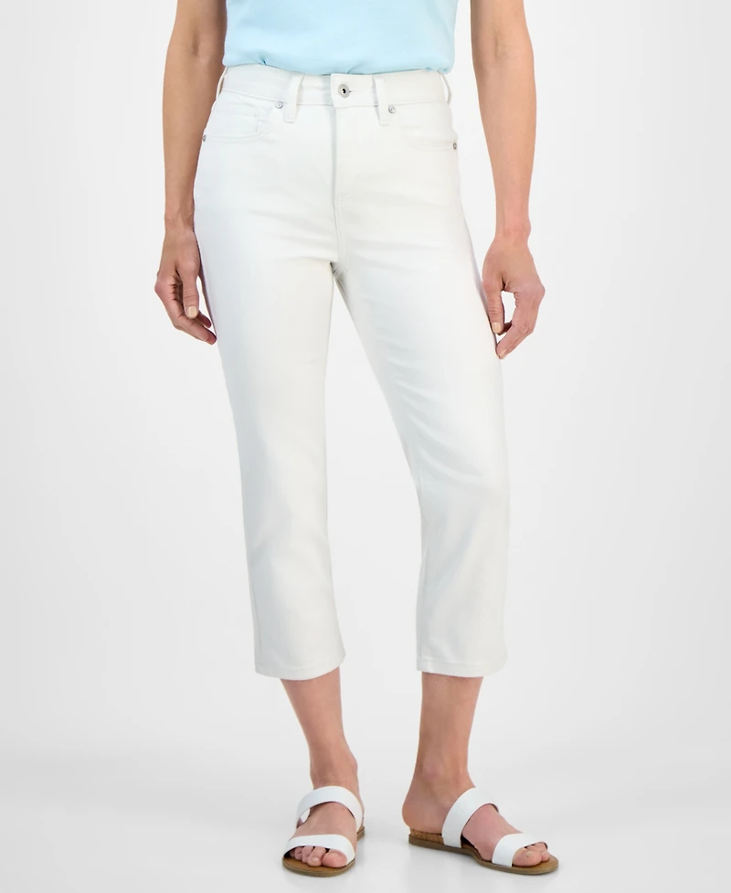 Style & Co Petite High-Rise Cropped Straight-Leg Jeans, Exclusively at Macy's