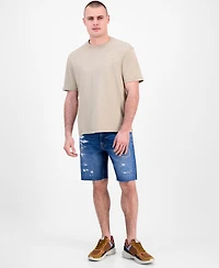 Guess Men's Relaxed Fit Short Sleeve Chest Patch Crewneck T-Shirt