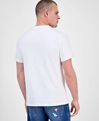 Guess Men's Short Sleeve Triangle Logo Crewneck T-Shirt