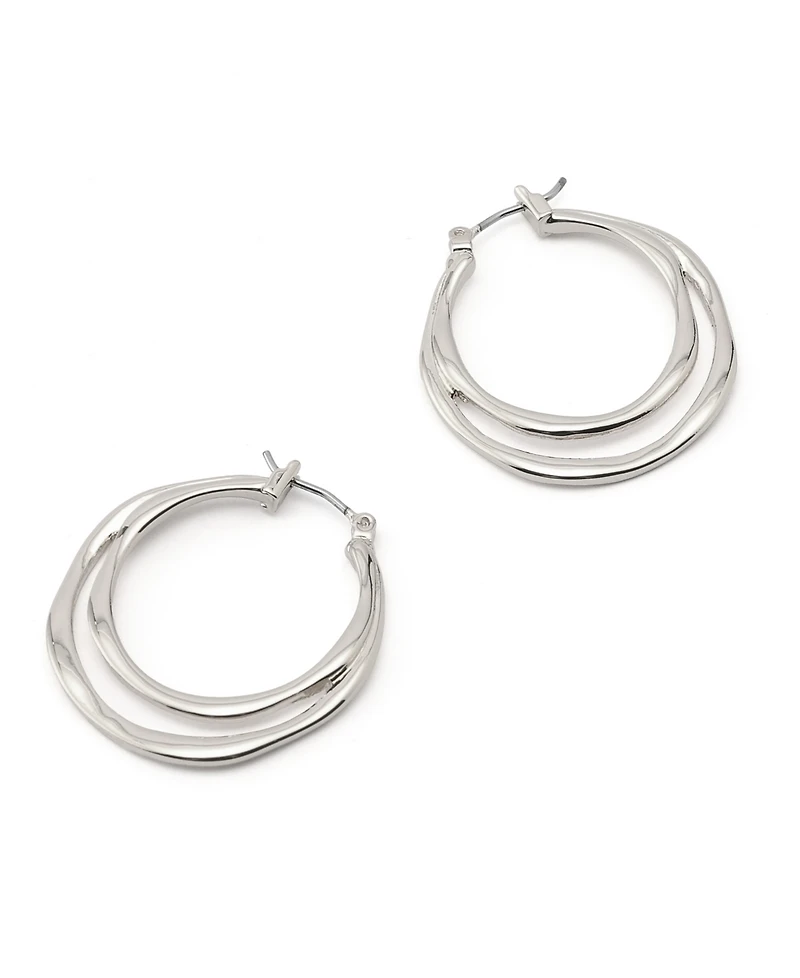 Robert Lee Morris Soho Sculpted Double Row Hoop Earrings