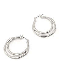 Robert Lee Morris Soho Sculpted Double Row Hoop Earrings
