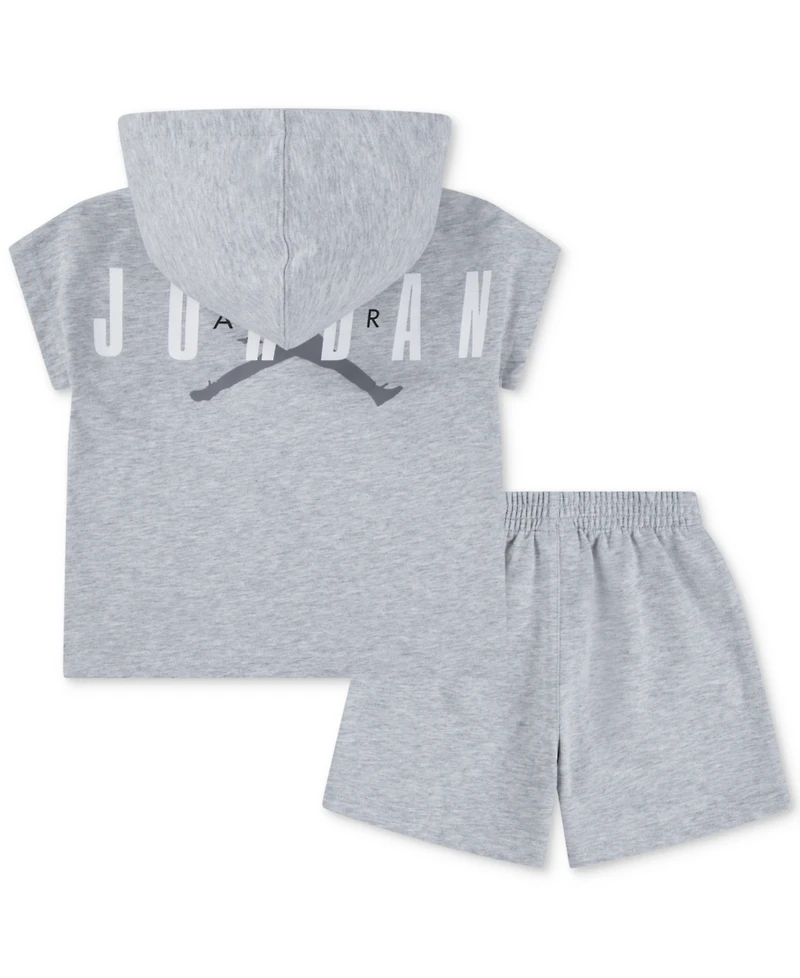 Jordan Toddler Boys Henley Hoodie & Shorts, 2 Piece Set