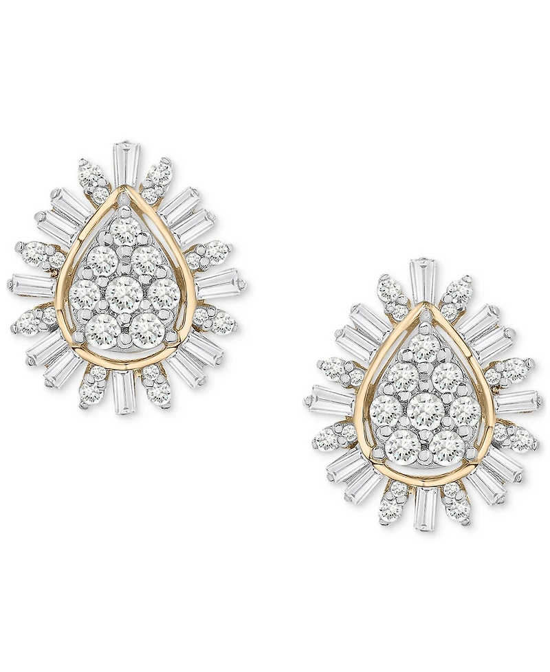 Wrapped in Love Diamond Teardrop Cluster Stud Earrings (1/2 ct. tw) in 14k Gold, Exclusively at Macy's