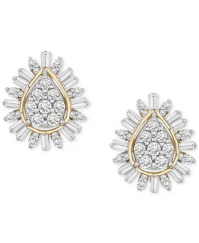 Wrapped in Love Diamond Teardrop Cluster Stud Earrings (1/2 ct. tw) in 14k Gold, Exclusively at Macy's