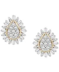 Wrapped in Love Diamond Teardrop Cluster Stud Earrings (1/2 ct. tw) in 14k Gold, Exclusively at Macy's