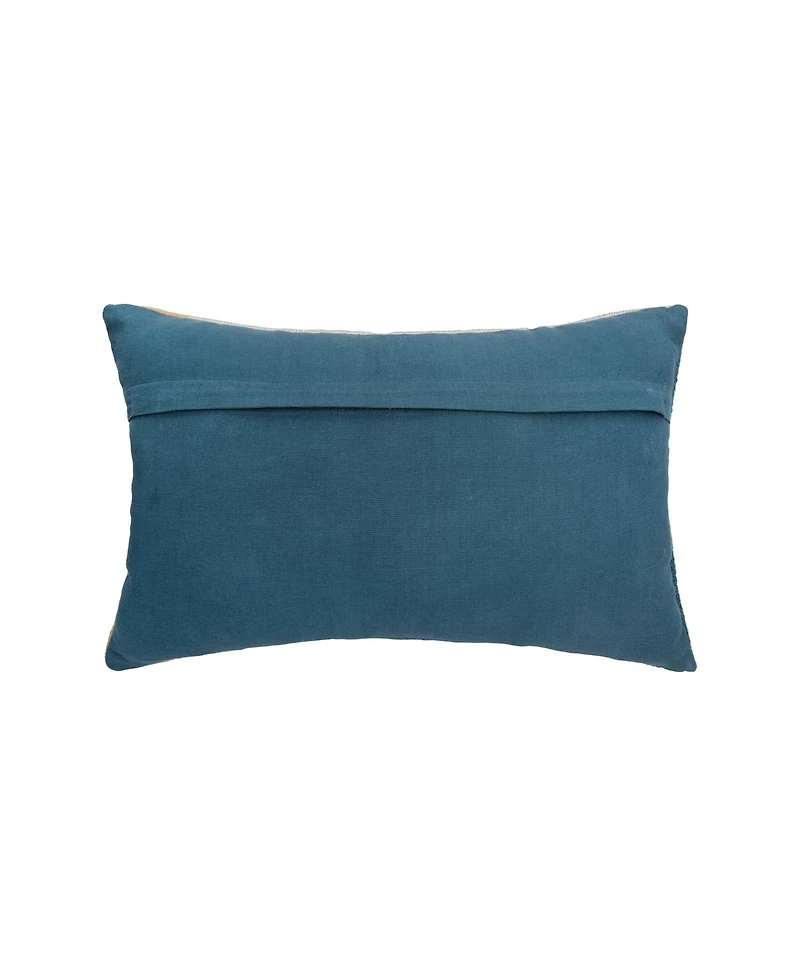 Rory Modern Geometric Gray Cotton Blend Decor Throw Pillow, 14" x 22"