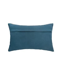 Rory Modern Geometric Gray Cotton Blend Decor Throw Pillow, 14" x 22"