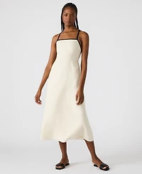 Steve Madden Women's Riyan Tipped Apron-Neck Midi Dress