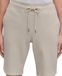 Dkny Sport Women's Cotton Logo Pull-On 10" Bermuda Shorts