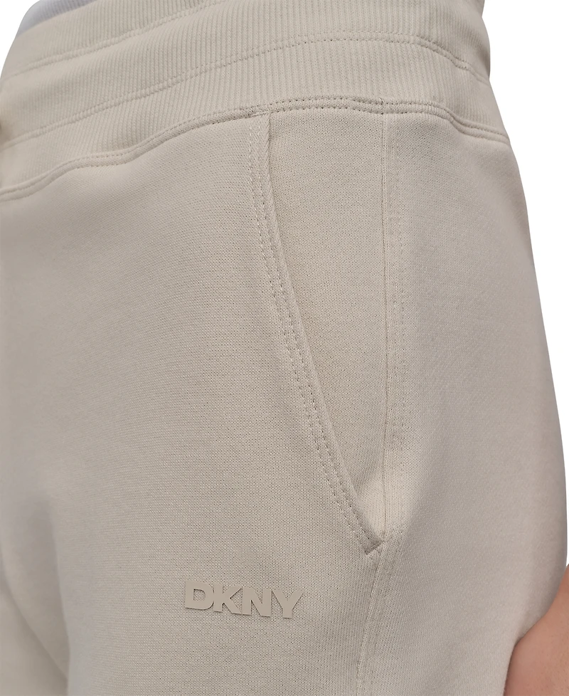 Dkny Sport Women's Cotton Logo Pull-On 10" Bermuda Shorts