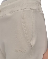 Dkny Sport Women's Cotton Logo Pull-On 10" Bermuda Shorts