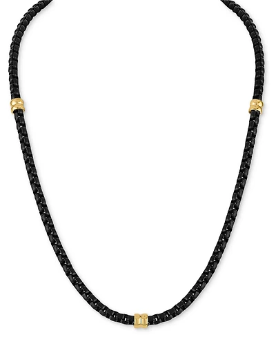 Esquire Men's Jewelry Box Link 22" Chain Necklace in Black & Gold-Tone Ion Plated Stainless Steel, Exclusively at Macy's