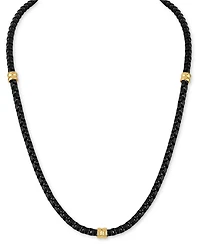 Esquire Men's Jewelry Box Link 22" Chain Necklace in Black & Gold-Tone Ion Plated Stainless Steel, Exclusively at Macy's