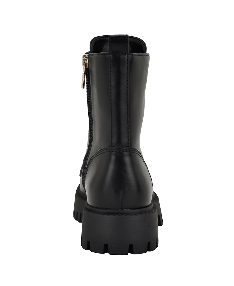 Guess Women's Fionaa Charms Lace-Up Lug Sole Combat Boots