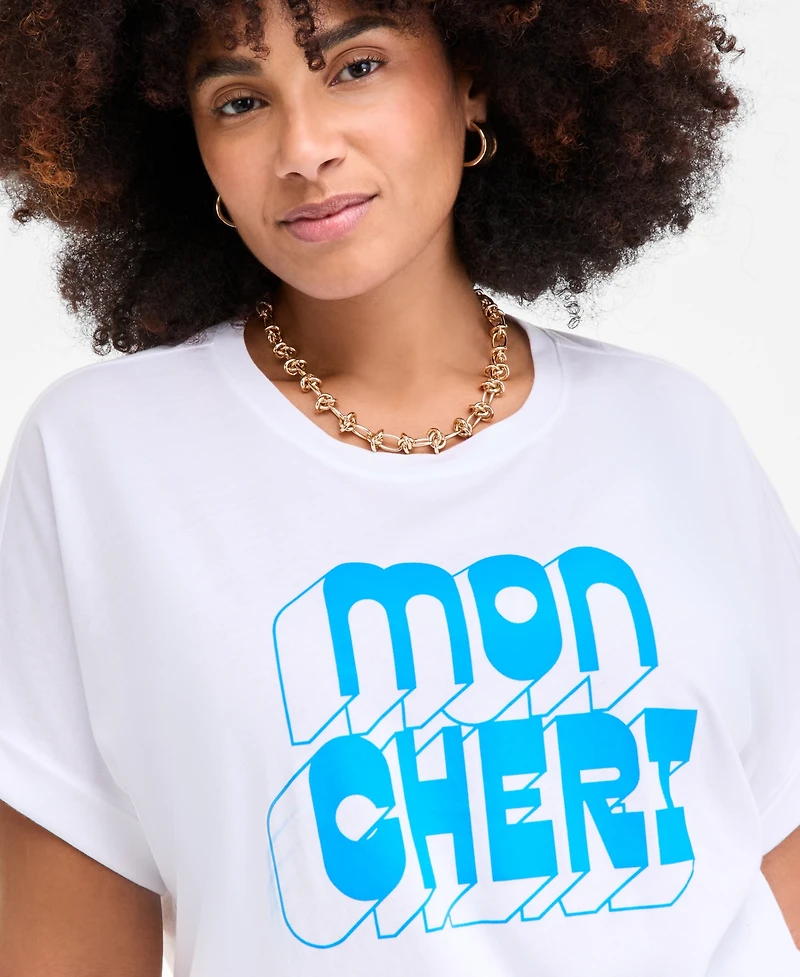 On 34th Trendy Plus Mon Cheri Graphic T-Shirt, Exclusively at Macy's