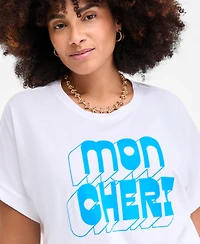 On 34th Trendy Plus Mon Cheri Graphic T-Shirt, Exclusively at Macy's