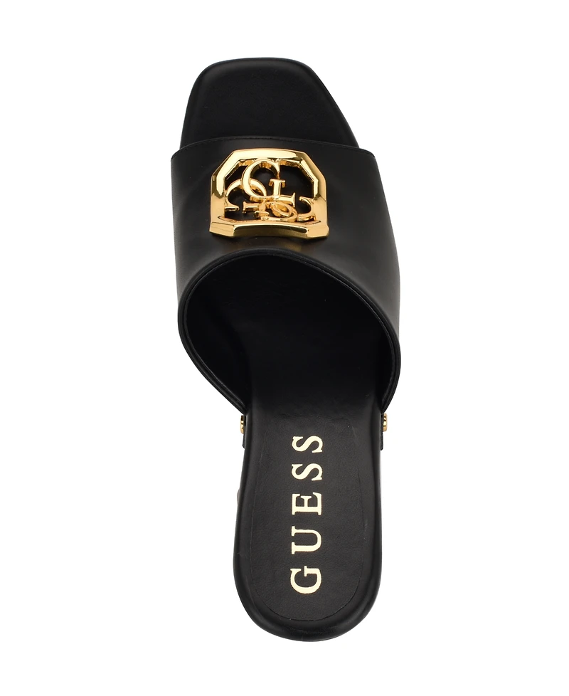 Guess Women's Qisha Quattro G Studded Block Heel Platform Sandals