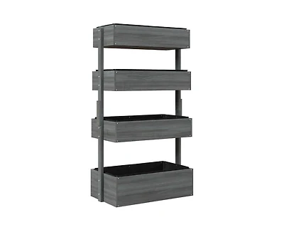 4 Tier Vertical Wooden Planter Box Raised Bed