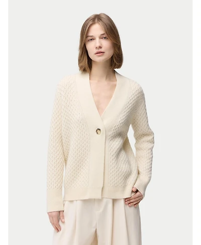 Gobi Cashmere Women's Textured One Button-Front Cardigan