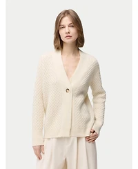 Gobi Cashmere Women's Textured One Button-Front Cardigan