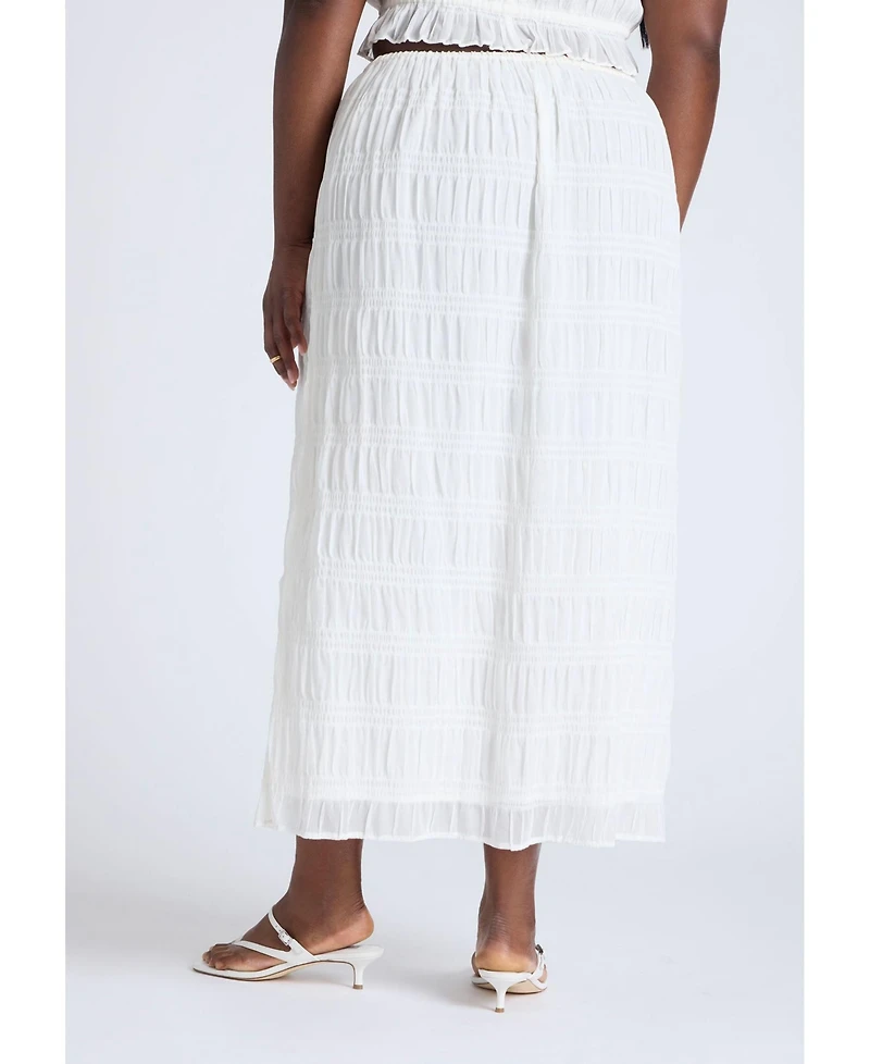 Eloquii Women's Ruched Tiered Maxi Skirt