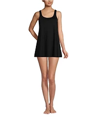 Lands' End Women's Long Torso Scoop Neck Mini Swim Dress Swimsuit