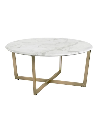 Metal Round Coffee Table for Modern Living Room or Office Decor