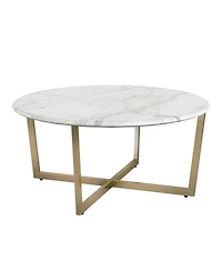 Metal Round Coffee Table for Modern Living Room or Office Decor