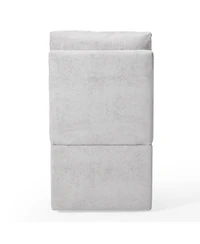 Modern Upholstered Chenille Armless Dining Chairs With Casters