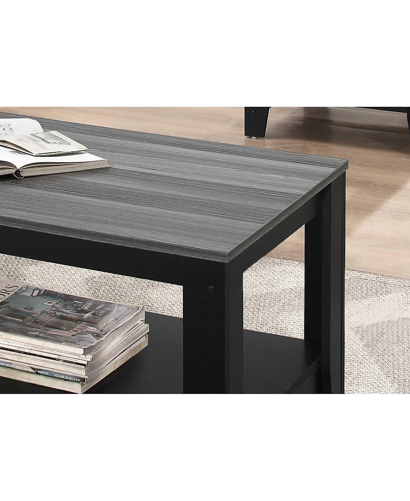Set of Three Coffee Tables with Shelf for Storage and Display