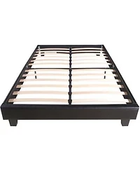 Solid Manufactured Wood Bed Frame X2013 Faux Leather Upholstered Headboard