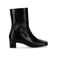 Chantal Black Leather Ankle Boots