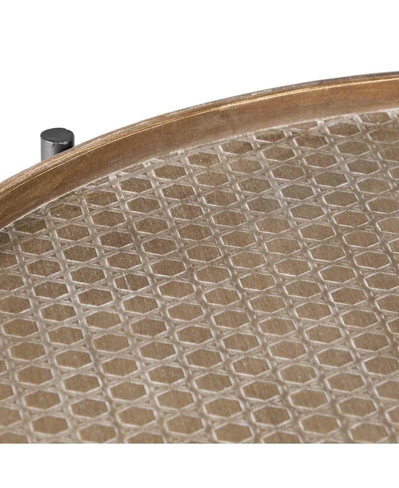 Sturdy Two-Tier Coffee Table with Wooden Top and Metal Frame