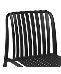 Outdoor Stackable Polypropylene Plastic Dining Side Chairs (Set of 2)