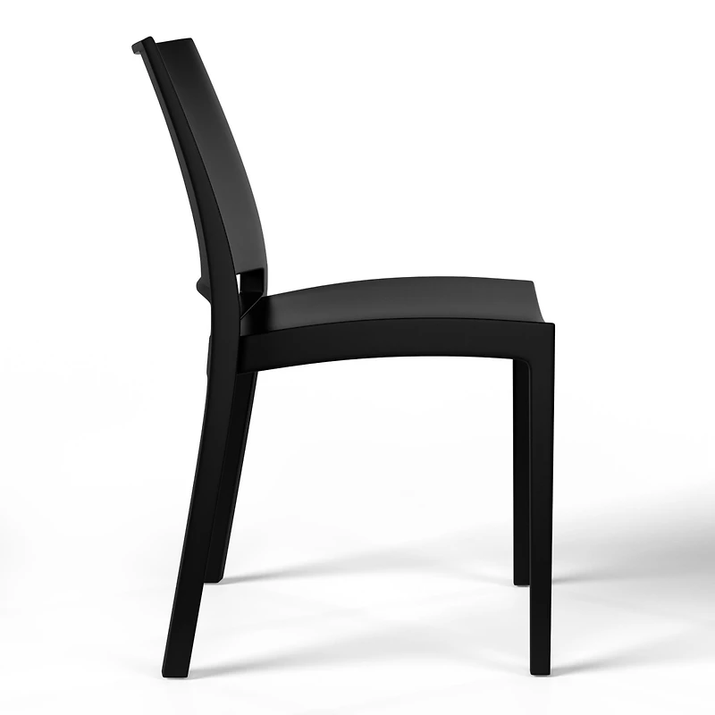 Modern Stackable Resin Plastic Patio Dining Chair (Set of