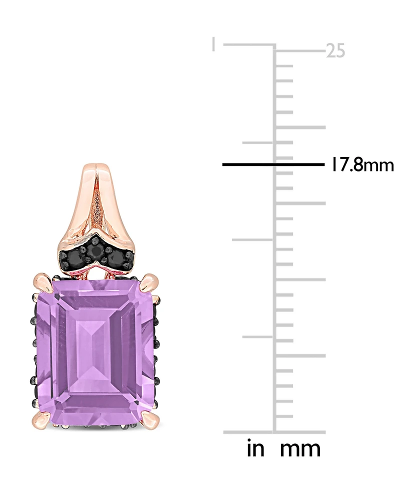 Gemstone & Black Sapphire (3/8 ct. t.w.) Drop Earrings 18k Rose Gold-Plated Sterling Silver (also Blue Topaz)