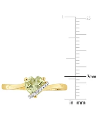 Gemstone Heart Ring Sterling Silver