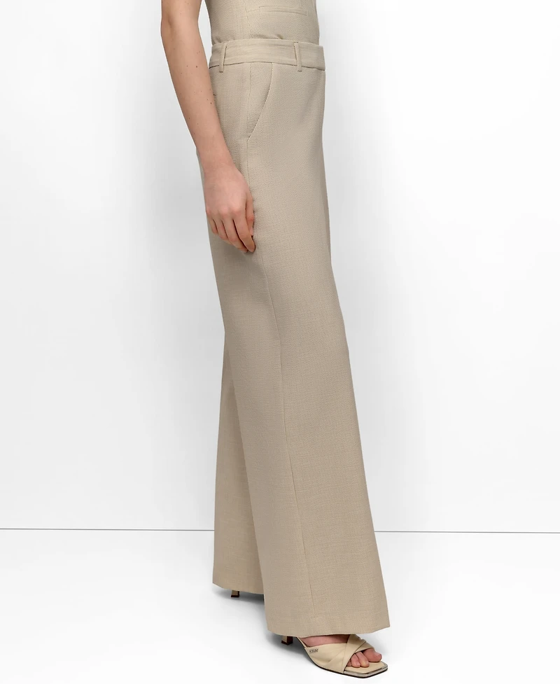 Dkny Women's Seersucker High Rise Wide-Leg Pants
