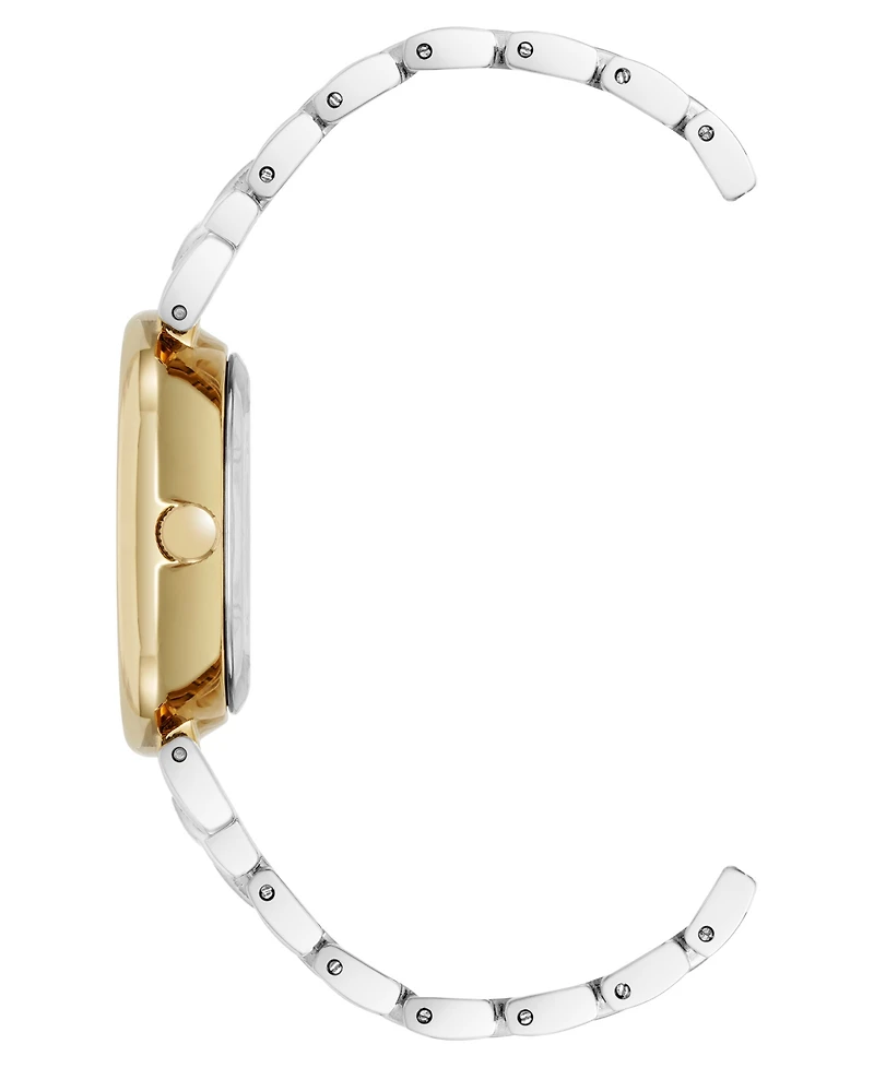 Anne Klein Women's Quartz Contemporary Oval Two-Tone Metal Alloy Bracelet Watch, 25mm